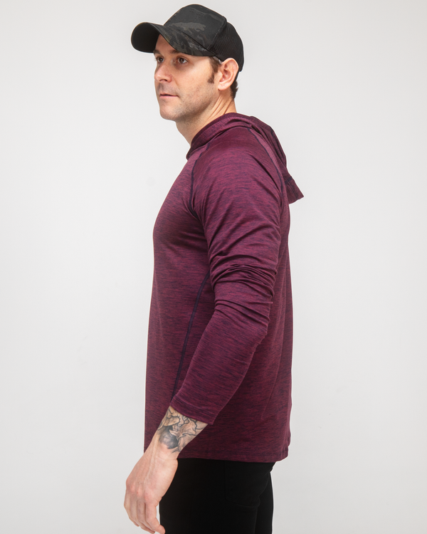 100% Made in USA Mens Sun Burgundy Hoodie