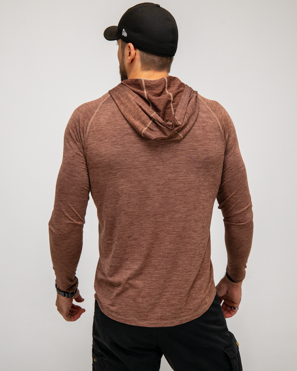 100% Made in USA Mens Sun Hoodie (Sedona Brown)