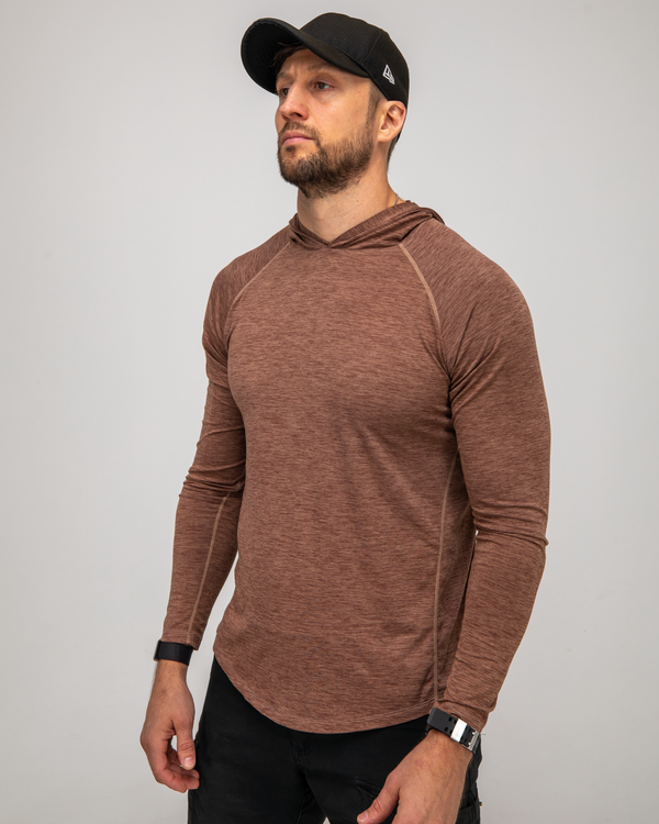 100% Made in USA Mens Sun Hoodie (Sedona Brown)