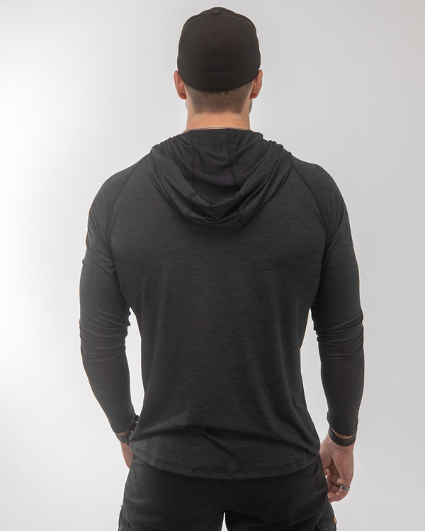 100% Made in USA Mens Sun Hoodie (Midnight Grey)