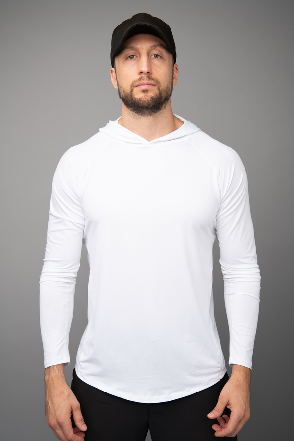100% Made in USA | Solid White | Mens Sun Hoodie