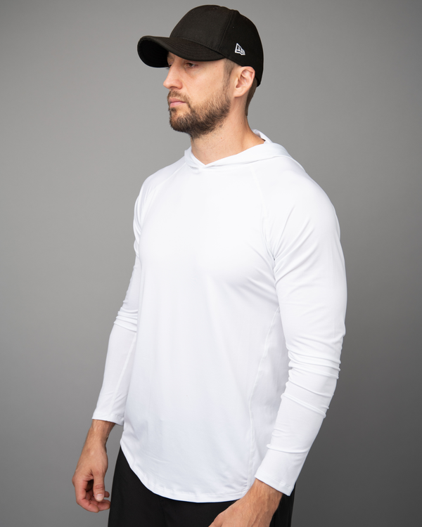 100% Made in USA | Solid White | Mens Sun Hoodie