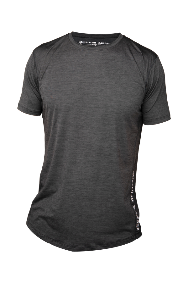 100% American Made Mens Lightweight Quick Dry T Shirt - Dark Grey
