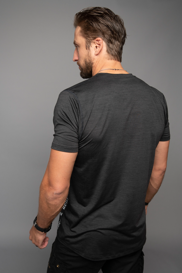 100% American Made Mens Lightweight Quick Dry T Shirt - Dark Grey