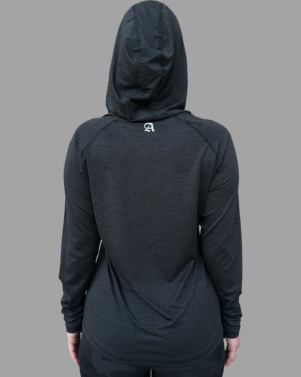 100% Made in USA Female Sun Hoodie (Midnight Grey)