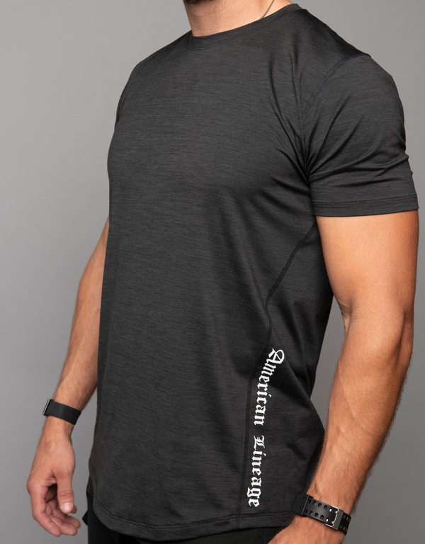 Athleisure Tee (Midnight Grey) Manufactured in San Diego from El Salvador Yarns