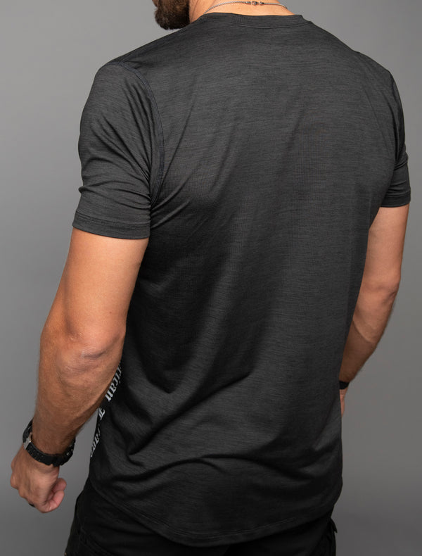 Athleisure Tee (Midnight Grey) Manufactured in San Diego from El Salvador Yarns