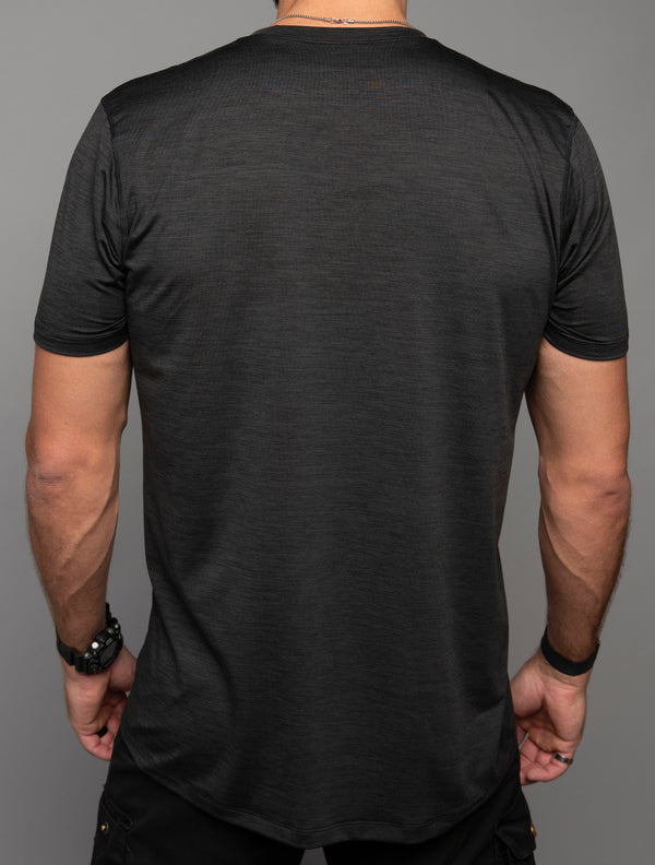 Athleisure Tee (Midnight Grey) Manufactured in San Diego from El Salvador Yarns