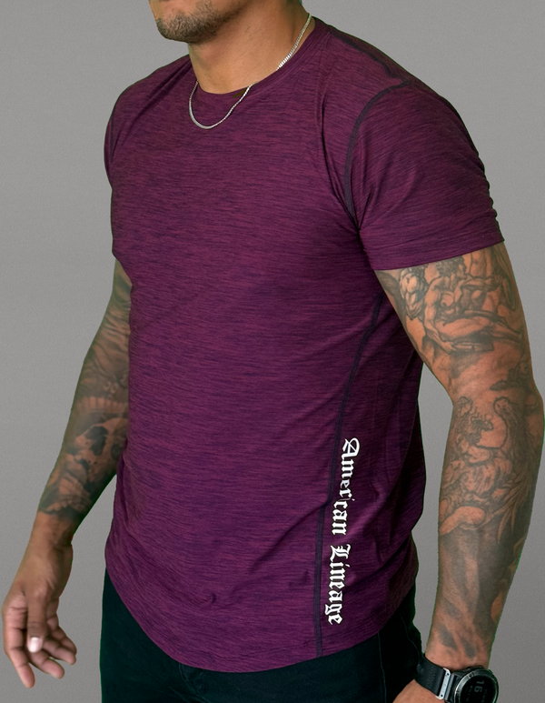 Athleisure Tee Moisture Concealment  (Royalty Purple) Manufactured in San Diego from El Salvador Yarns